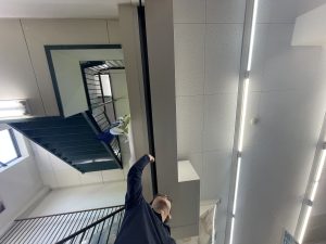 防火設備点検 作業中