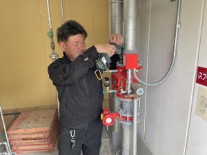 火災警報設備 アラーム弁取り替え作業