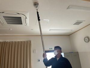 感知器 発報試験の様子