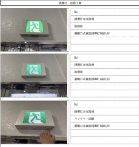 老朽化した誘導灯をLEDタイプへ更新した施工事例
