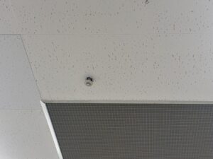 地震の影響で破損した商業施設のスプリンクラー設備