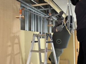 各務原市のリフォーム現場で施工したスプリンクラー配管移設部分