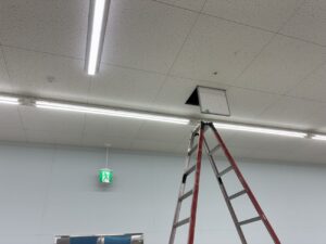 店舗改装に伴う消防設備工事の施工前現場